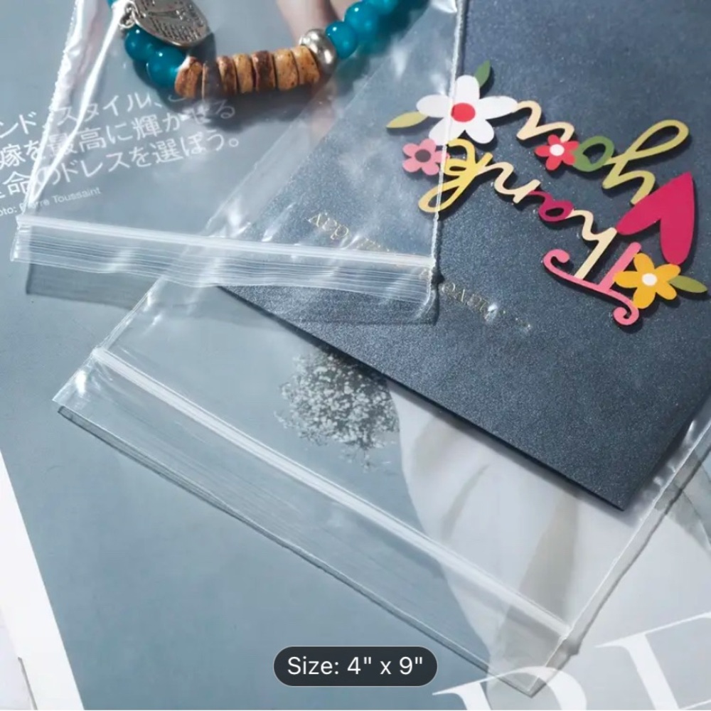 Pack of 100 Clear Resealable Plastic Poly Bags 🆕